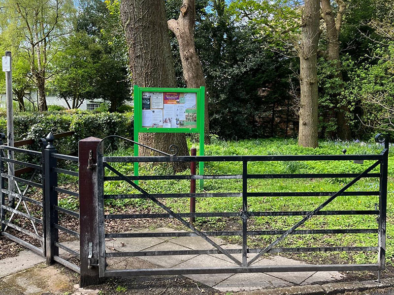 Noticeboard at Rufford Village Hall