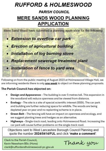 Mere Sands Wood Planning Application